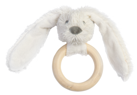 Ivory Rabbit Richie Wooden Teething Ring