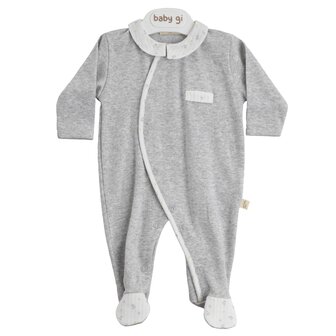 Cotton grey piupiu pyama with collar 1m