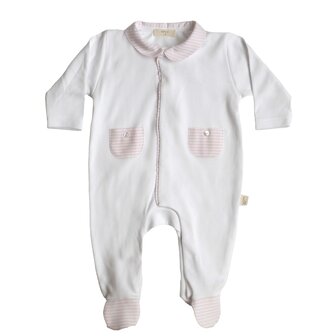 Cotton white pink stripes pyama 1m