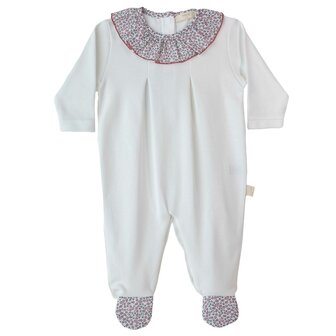 Cotton white liberty pyama with frilly collar 1m