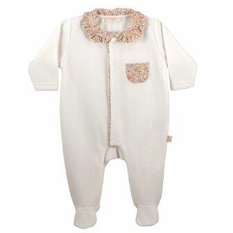 Velours ivory flower teddy pyama 6m