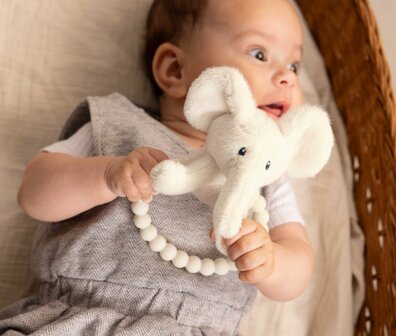 Recycled Elephant Teething ring with rattle