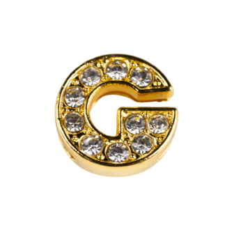 AB - Gold G w. white stones