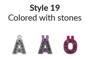 AB - O colored w. white stones