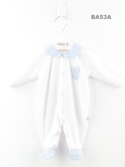 Velour babygrouw little Bunny - blue 1m